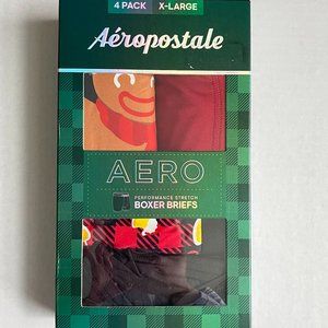 4-Pack Aeropostale Men's Boxer Briefs, Christmas Theme - XL